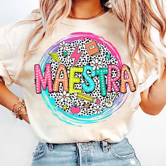 Unbranded Tops - Spanish Teacher Dalmatian Dots T-shirt